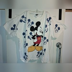 Vintage y2k Mickey mouse all over print tshirt